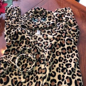 Girls Robe with cheetah hood.